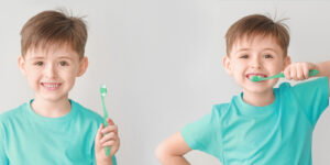 Teaching children dental brushing and hygiene habits